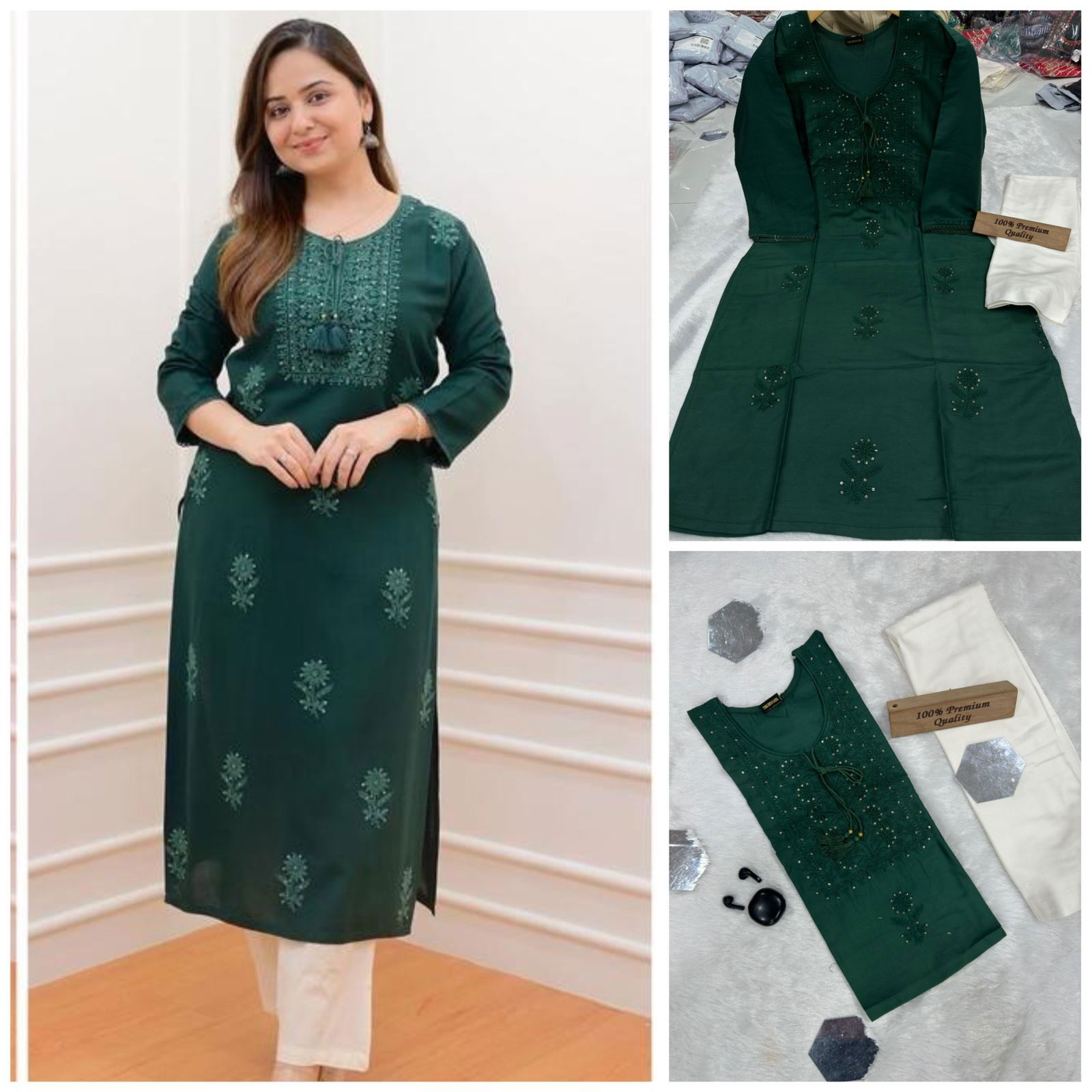 Nifty By Tdg Heavy Rayon Cotton Kurti With Bottom Catalog